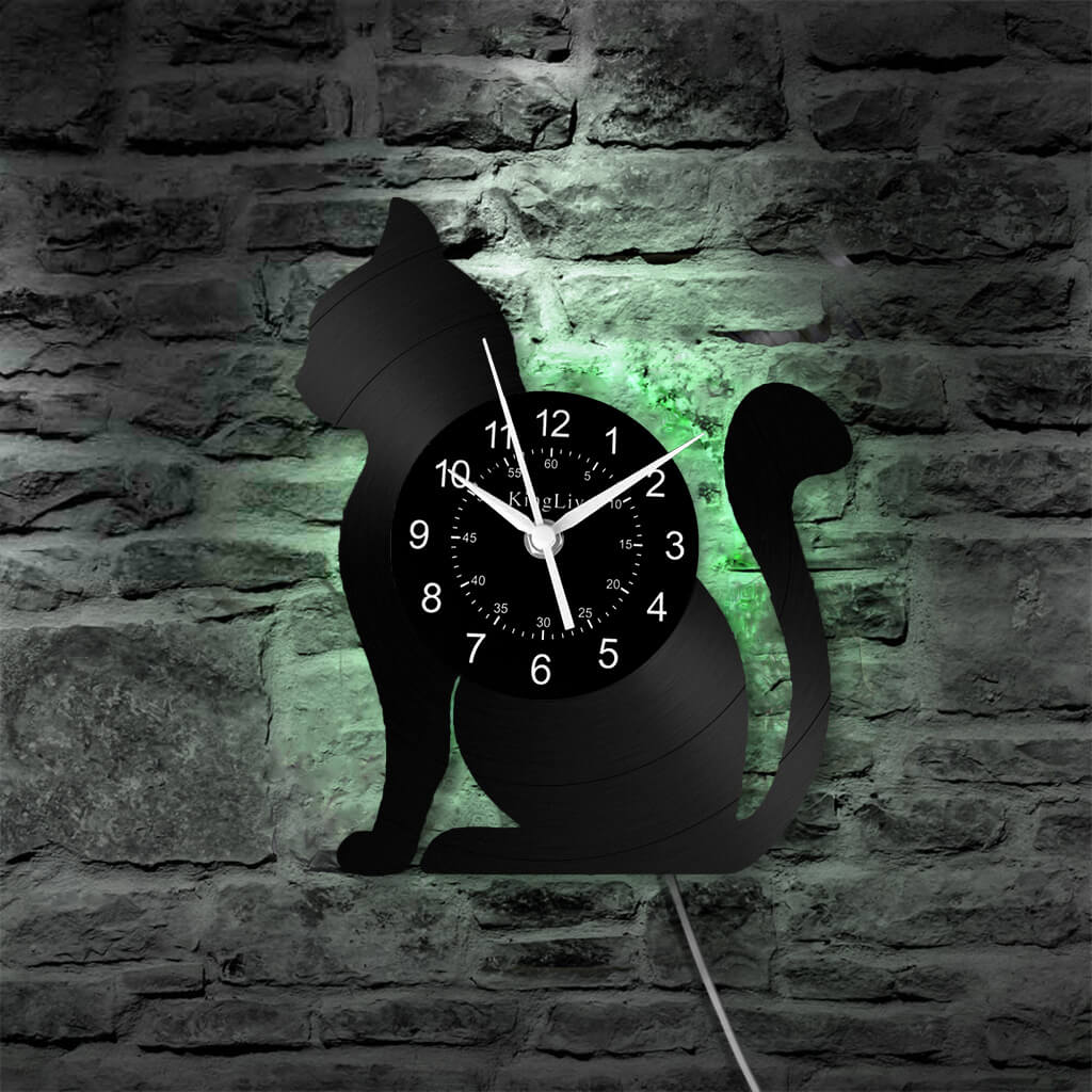 Vinyl Wall Clock | Cat | 12''