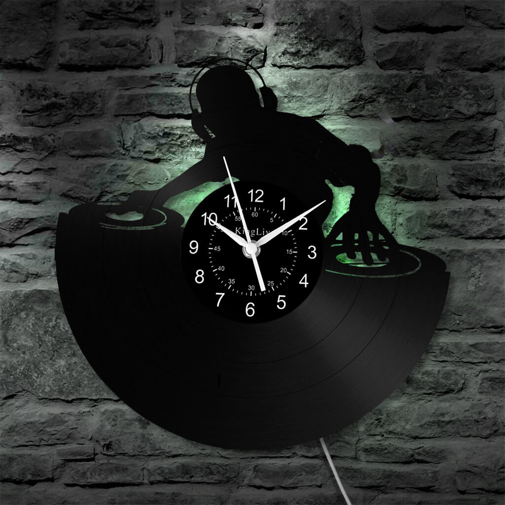 LED Vinyl Wall Clock | Custom DJ Name | 12''