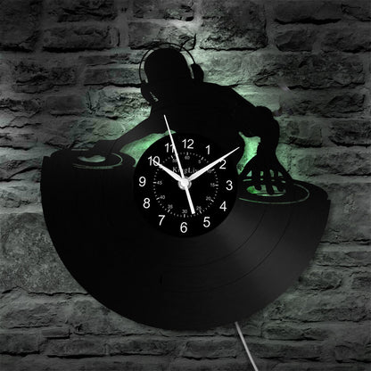 LED Vinyl Wall Clock | Custom DJ Name | 12''