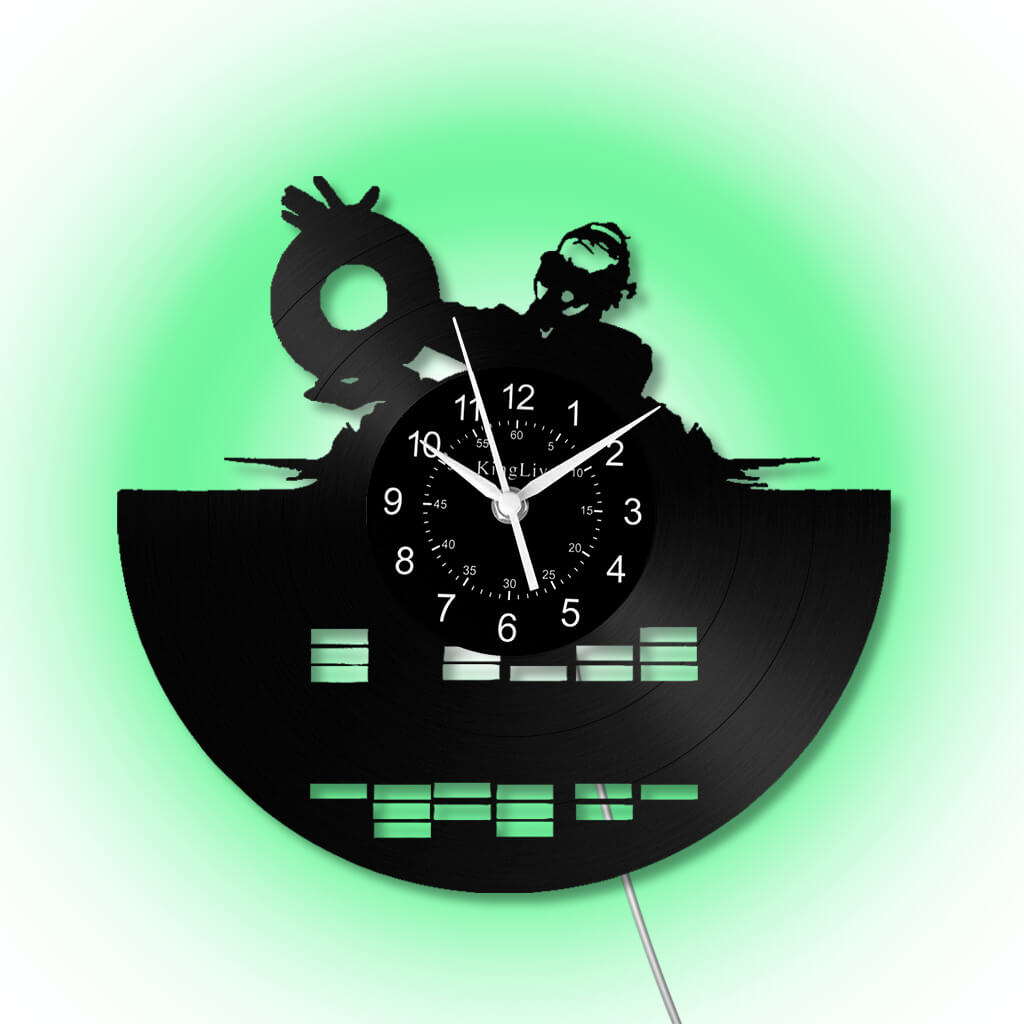 LED Vinyl Wall Clock | Custom DJ Name | 12''