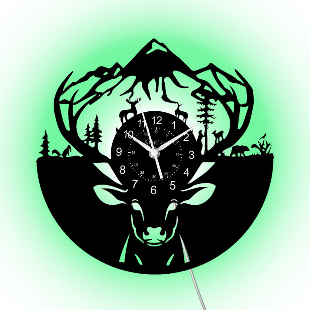 LED Vinyl Wall Clock | Moose Deer