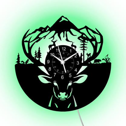 LED Vinyl Wall Clock | Moose Deer