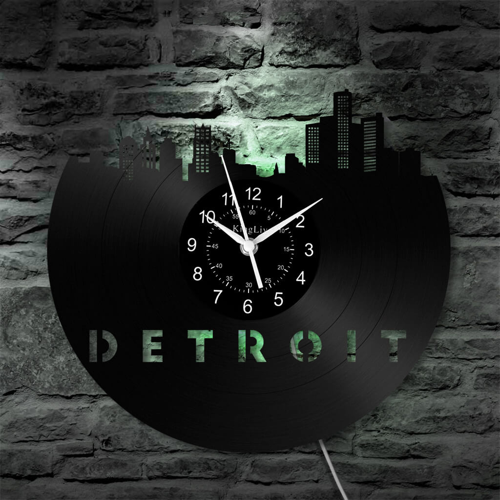 LED Vinyl Wall Clock | Detroit | 12'' | 0286WPB