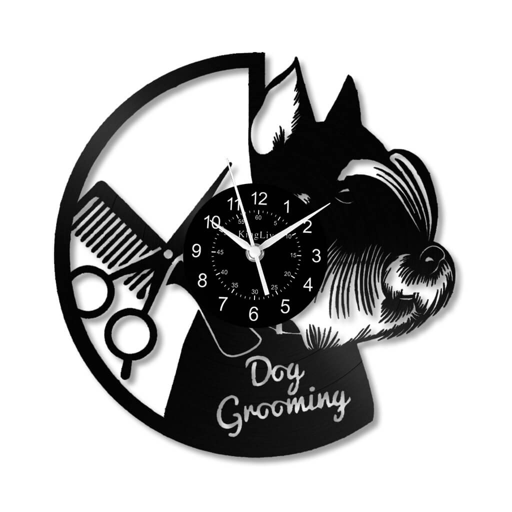 LED Vinyl Wall Clock | Dog Grooming | 12'' | 0177WPB
