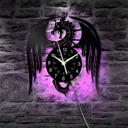 LED Vinyl Wall Clock | Dragon | 12''