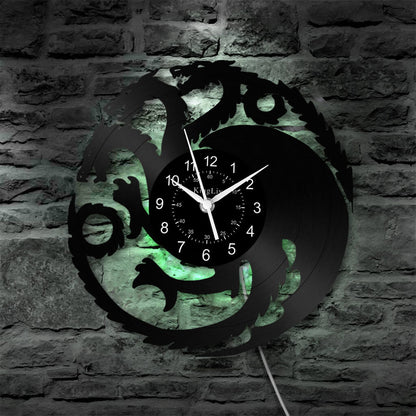 LED Vinyl Wall Clock | Dragon | 12''