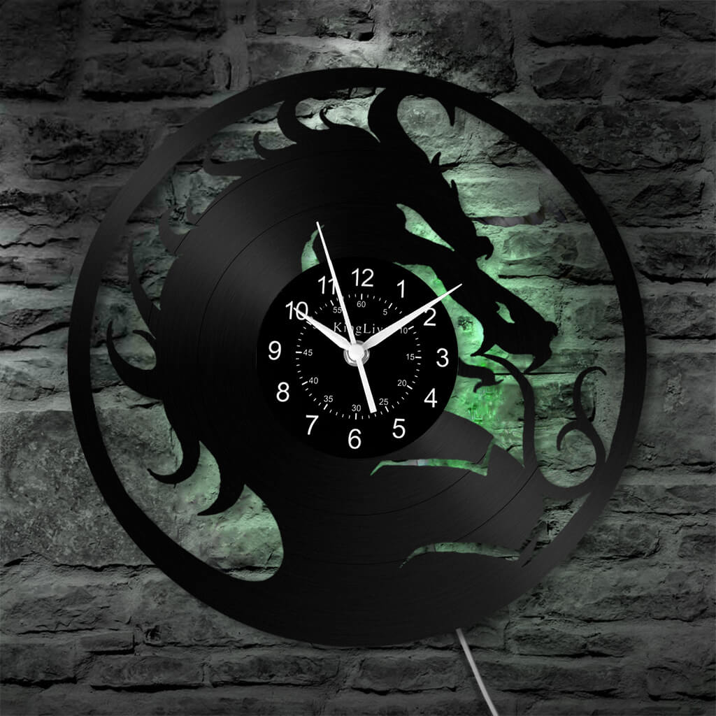 LED Vinyl Wall Clock | Dragon | 12''