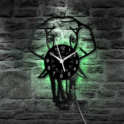 LED Vinyl Wall Clock | Elephant | 12'' | 0178WPB
