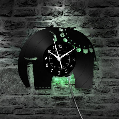 LED Vinyl Wall Clock | Elephant | 12'' | 0201WPB