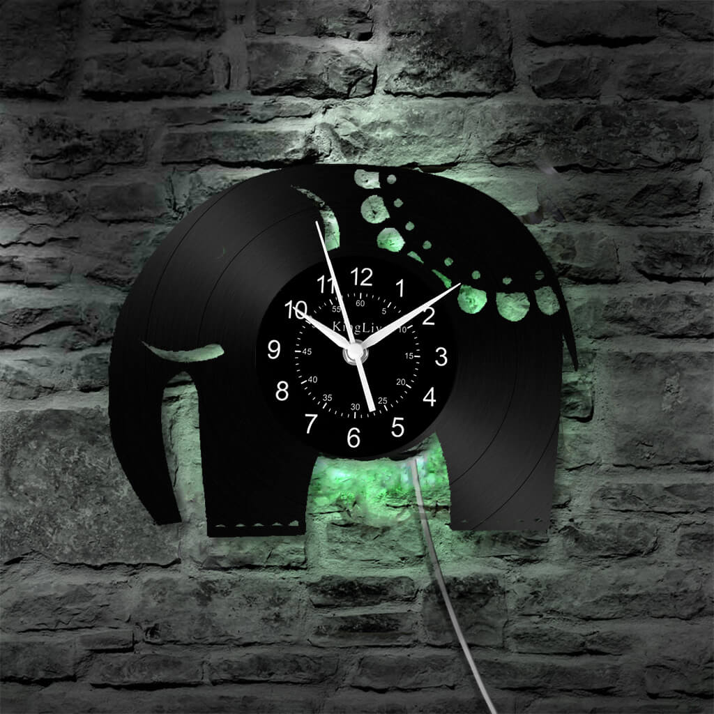 LED Vinyl Wall Clock | Elephant | 12''