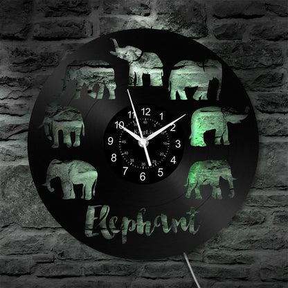 LED Vinyl Wall Clock | Elephant | 12''