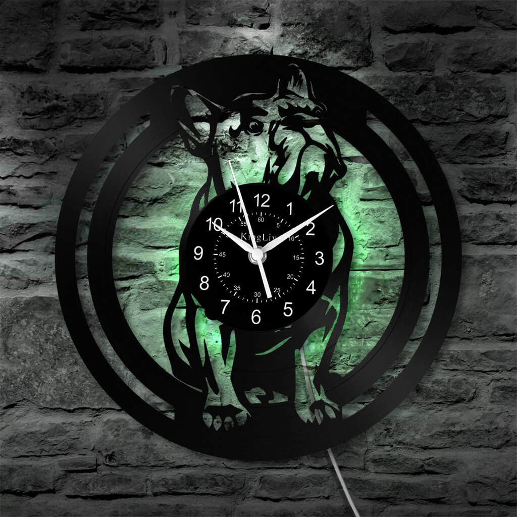 LED Vinyl Wall Clock | French Bulldog | 12'' | 0239WPB