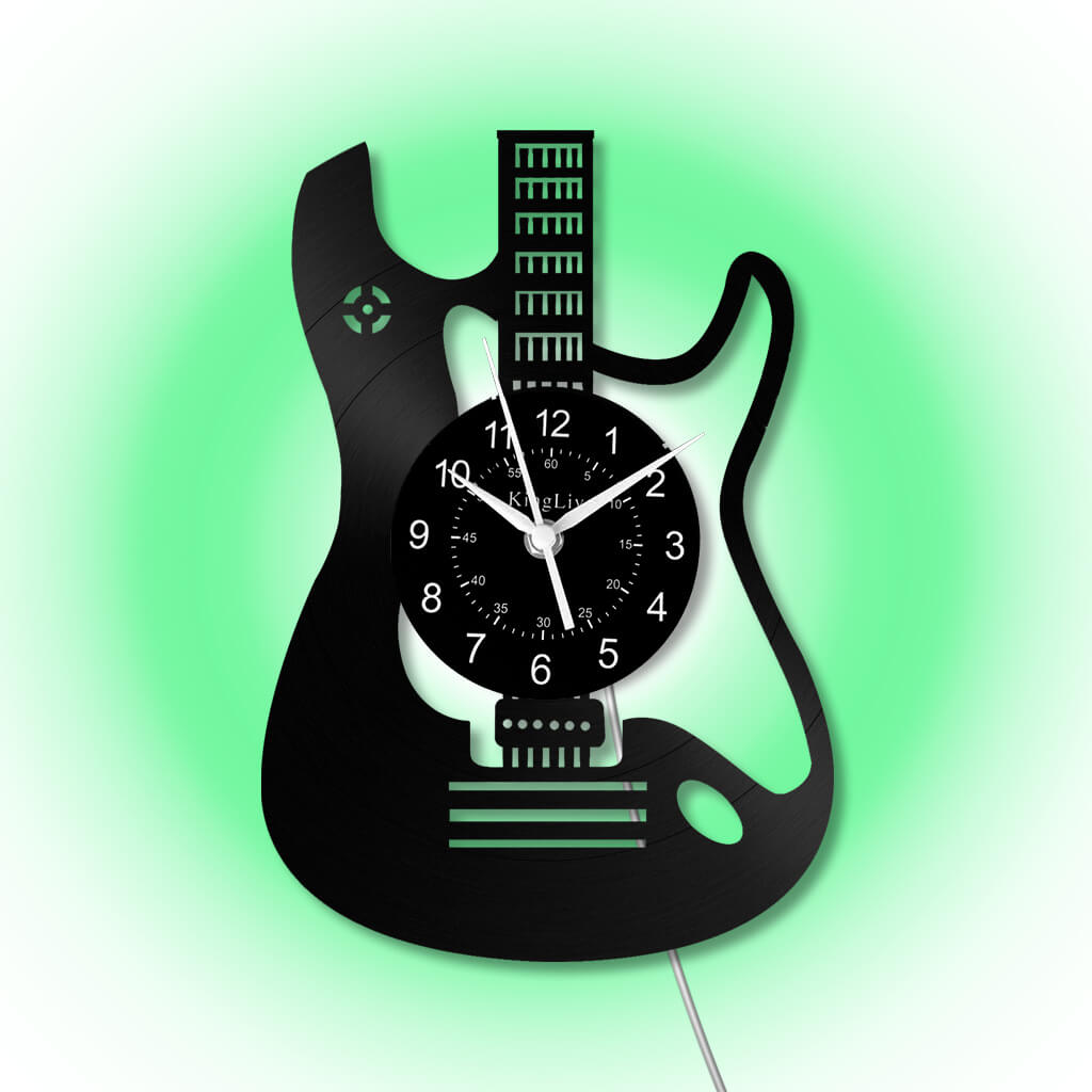 LED Vinyl Wall Clock | Guitar | 12'' | 0027WPB2