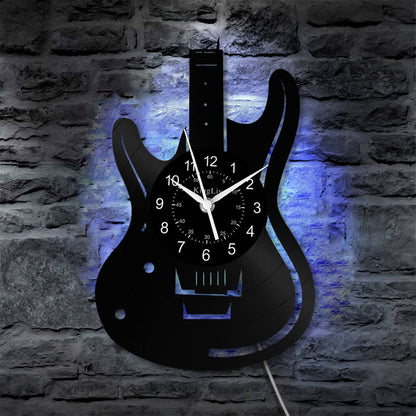 LED Vinyl Wall Clock | Guitar Music | 12''