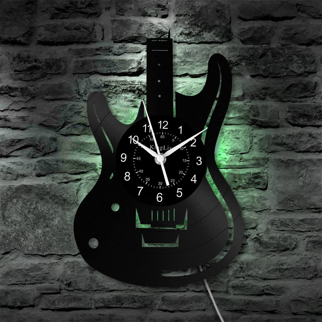 LED Vinyl Wall Clock | Guitar Custom | 12'' | 0264WPB