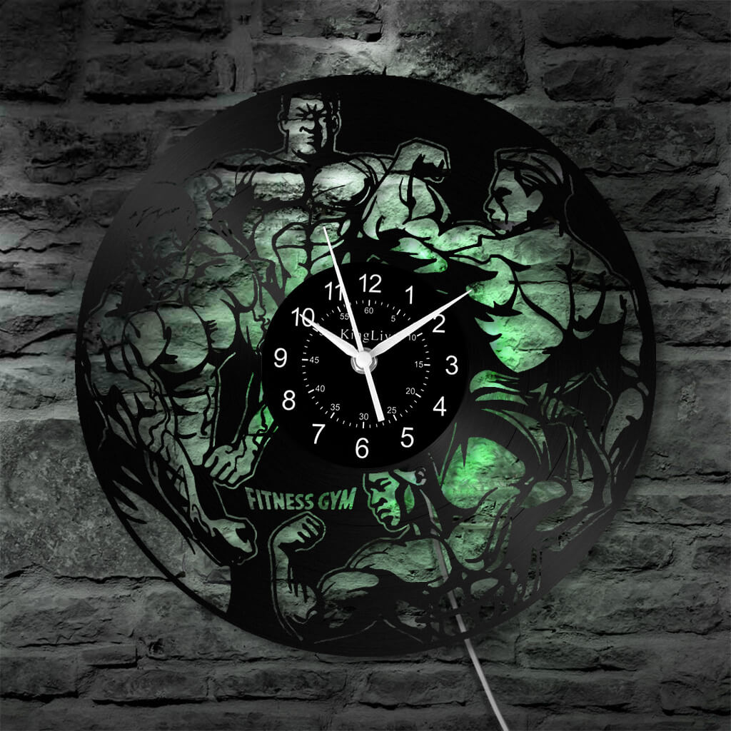 LED Vinyl Wall Clock | Gym | 12'' | 0292WPB