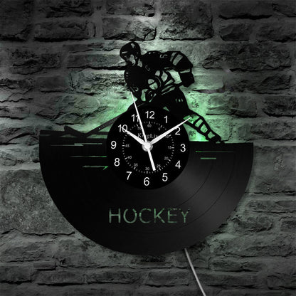 LED Vinyl Wall Clock | Hockey | 12''