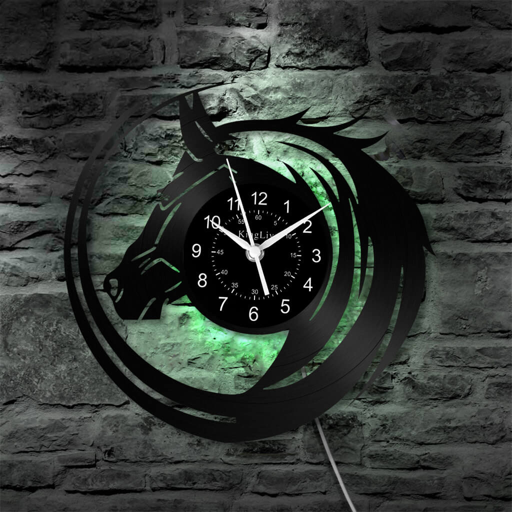LED Vinyl Wall Clock | Horse | 0114WPBN