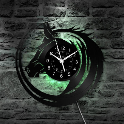 LED Vinyl Wall Clock | Horse | 0114WPBN