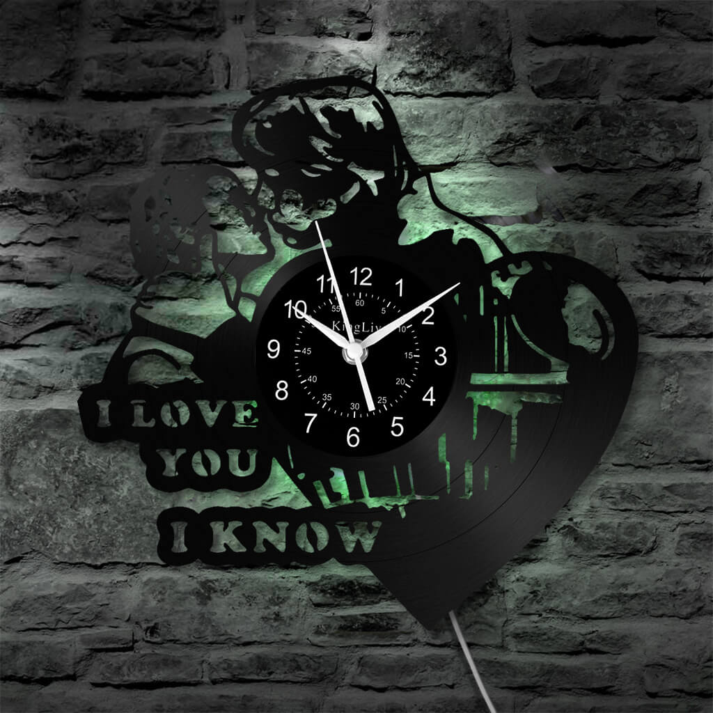 LED Vinyl Wall Clock | I Love You | 12'' | 0218WPB