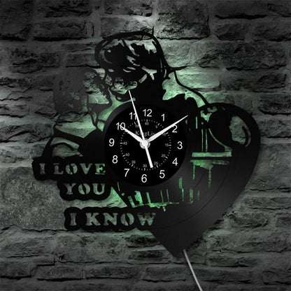LED Vinyl Wall Clock | I Love You | 12'' | 0218WPB
