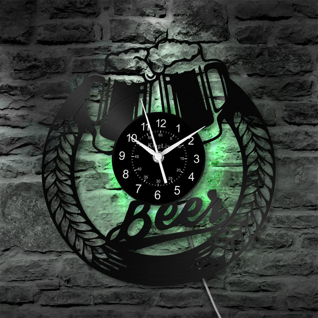 LED Vinyl Wall Clock | Beer | 12'' | 0238WPB