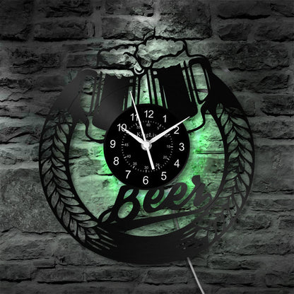 LED Vinyl Wall Clock | Beer | 12'' | 0238WPB