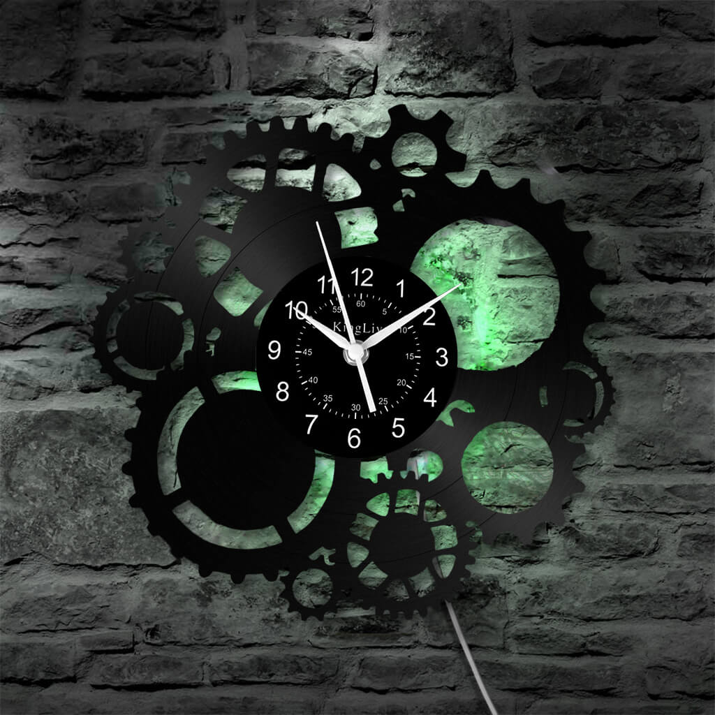 LED Vinyl Wall Clock | Steampunk | 12'' | 0022WPB