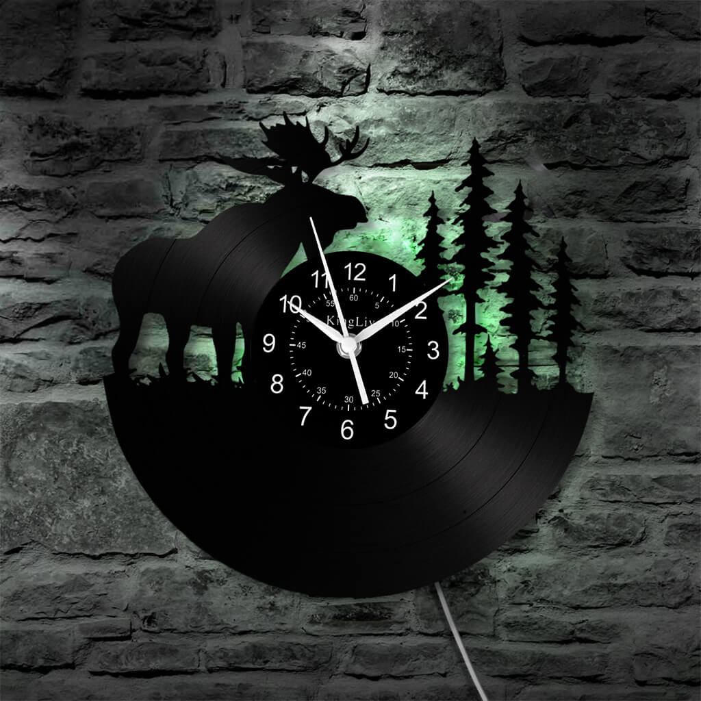 LED Vinyl Wall Clock | Moose Deer
