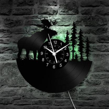 LED Vinyl Wall Clock | Moose Deer