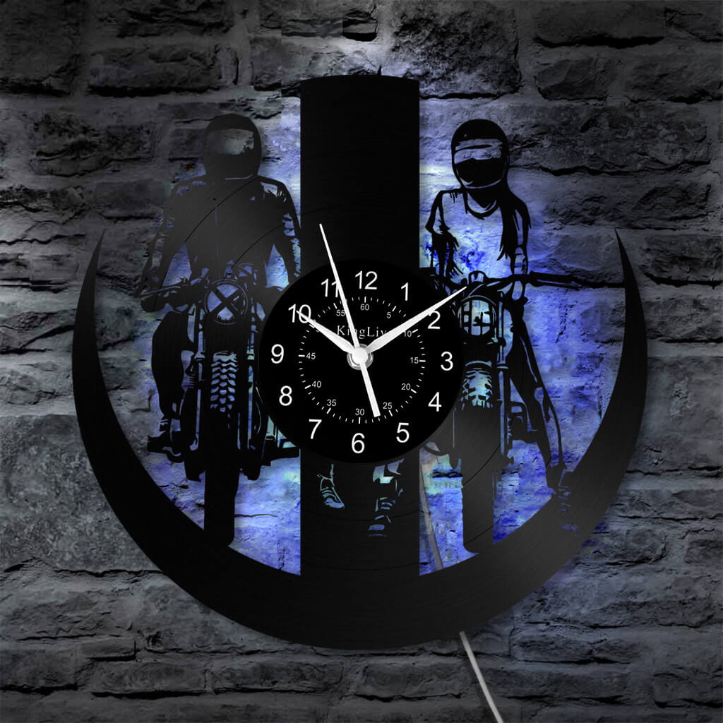 LED Vinyl Wall Clock | Dirt Bike Motocross | 12'' | 0287WPB