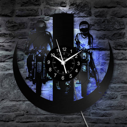 LED Vinyl Wall Clock | Dirt Bike Motocross | 12'' | 0287WPB