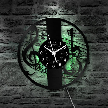 LED Vinyl Wall Clock | Violin Music | 12'' | 0291WPB