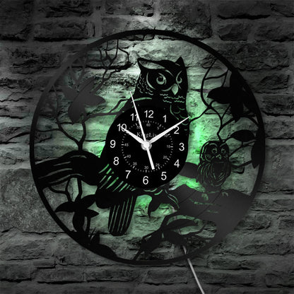 LED Vinyl Wall Clock | Owl | 12'' | 0304WPB