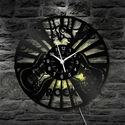 LED Vinyl Wall Clock | Guitar Music | 12''