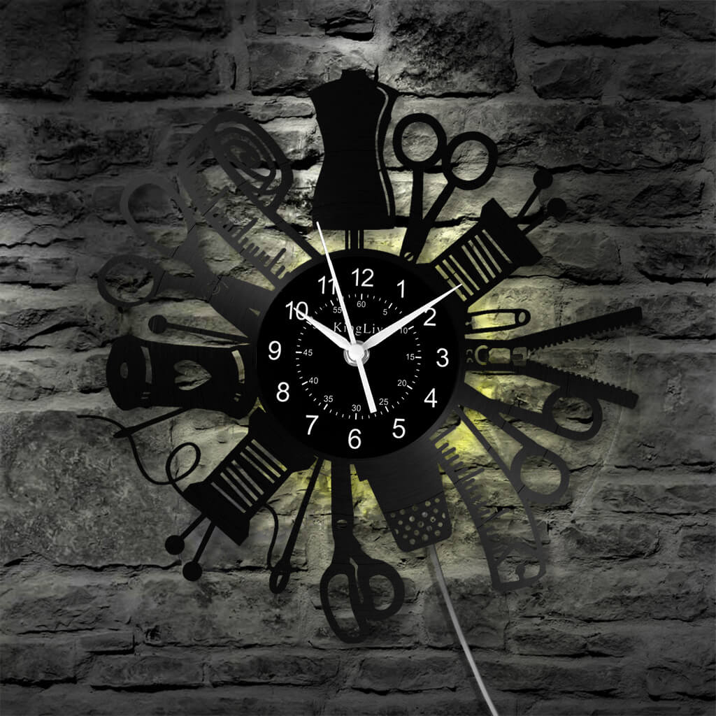 LED Vinyl Wall Clock | Sewing | 12'' | 0211WPB
