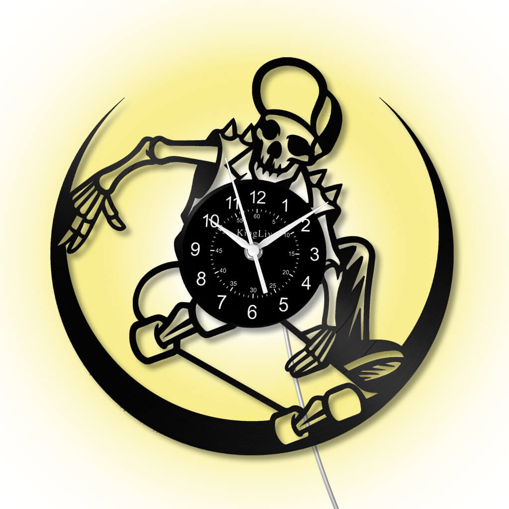 LED Vinyl Wall Clock | Skateboarding | 12'' | 0301WPB