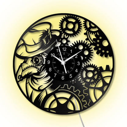 LED Vinyl Wall Clock | Steampunk | 12'' | 0303WPB