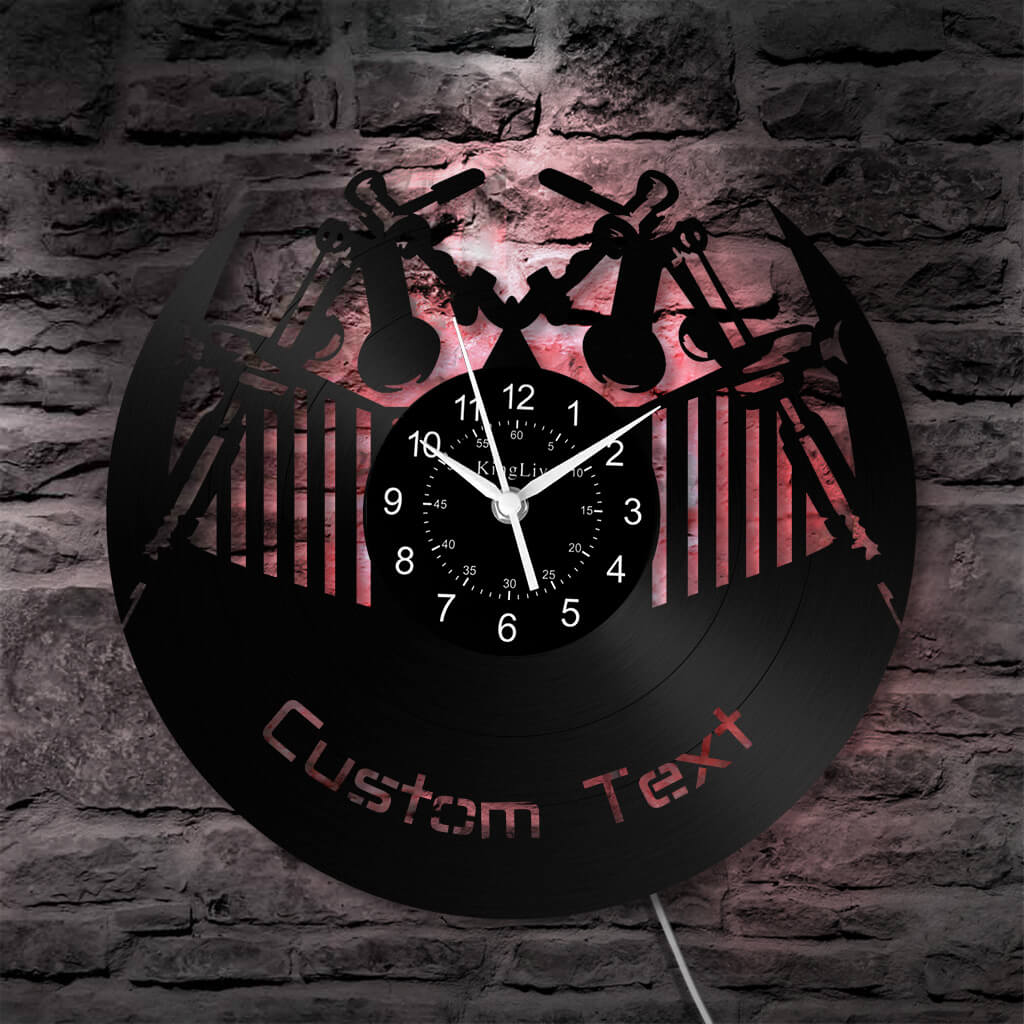 LED Vinyl Wall Clock | Tattoo Shop Name | 12'' | 0308WPB
