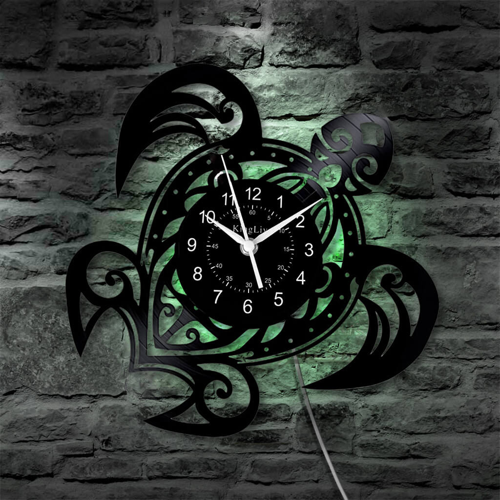 LED Vinyl Wall Clock | Turtle | 0112WPB