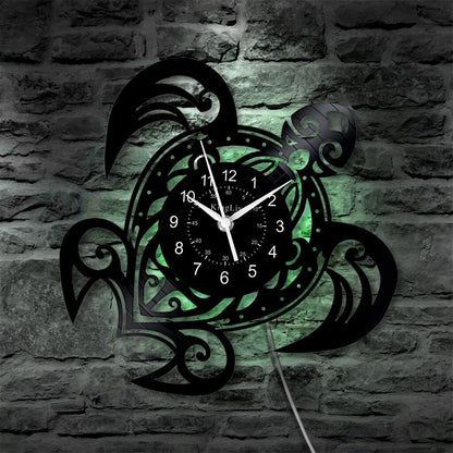 LED Vinyl Wall Clock | Turtle | 0112WPB