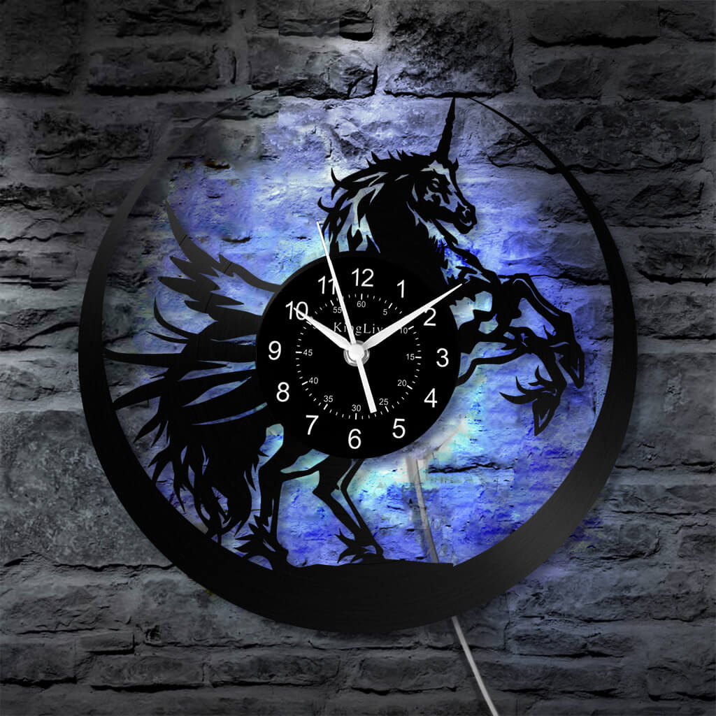 LED Vinyl Wall Clock | Unicorn | 12'' | 0306WPB