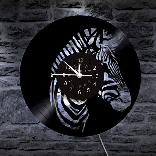 Zebra Led Vinyl Record Wall Clock