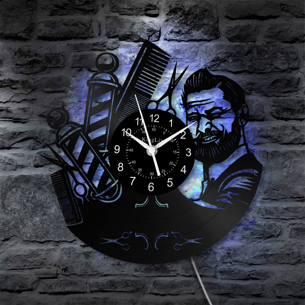 LED Vinyl Wall Clock | Nail Salon | Barber Shop | 12''