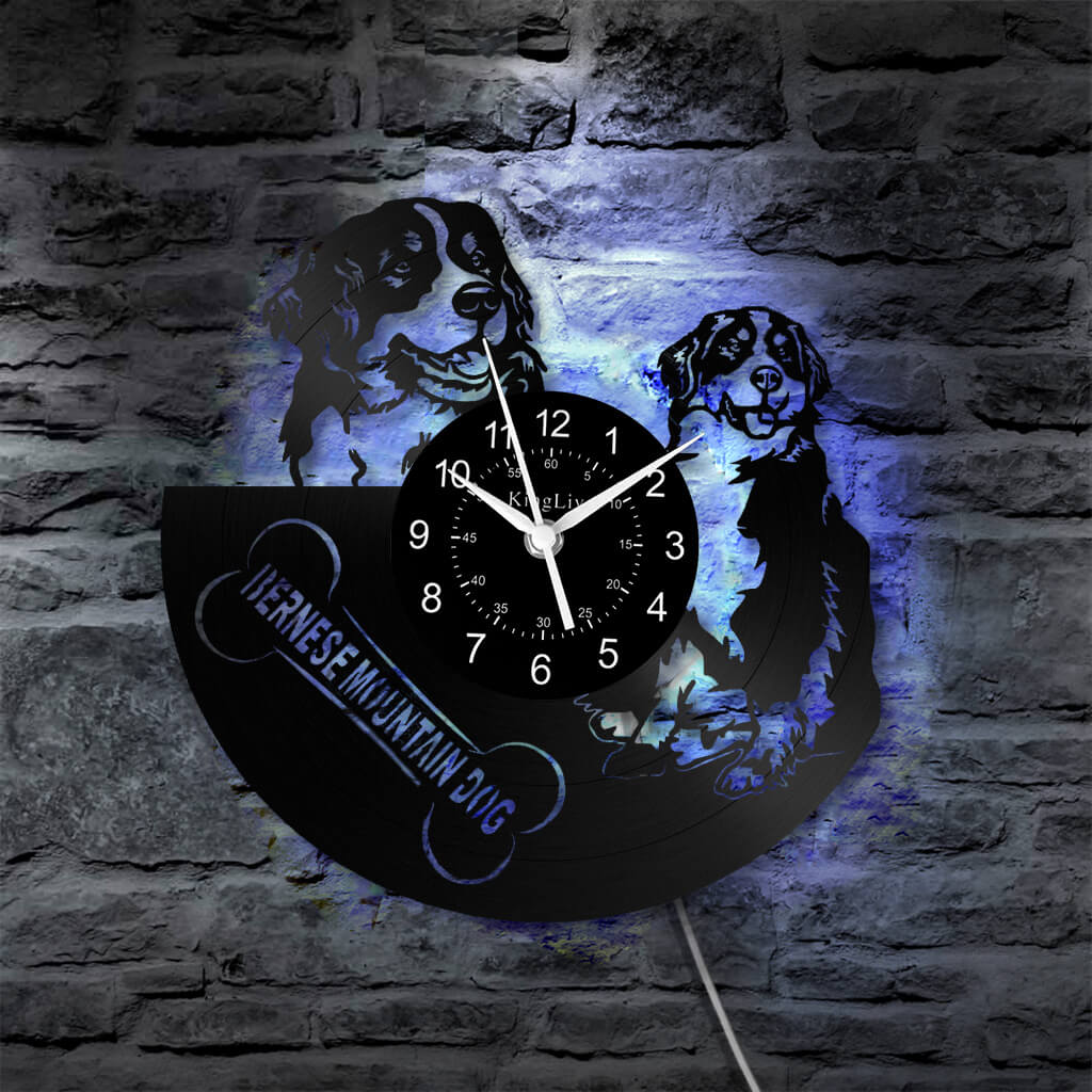 LED Vinyl Wall Clock | Bernese Mountain Dog | 12'' | 0143WPB