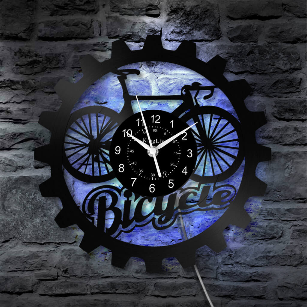 LED Vinyl Wall Clock | Bicycle | 12'' | 0258WPB