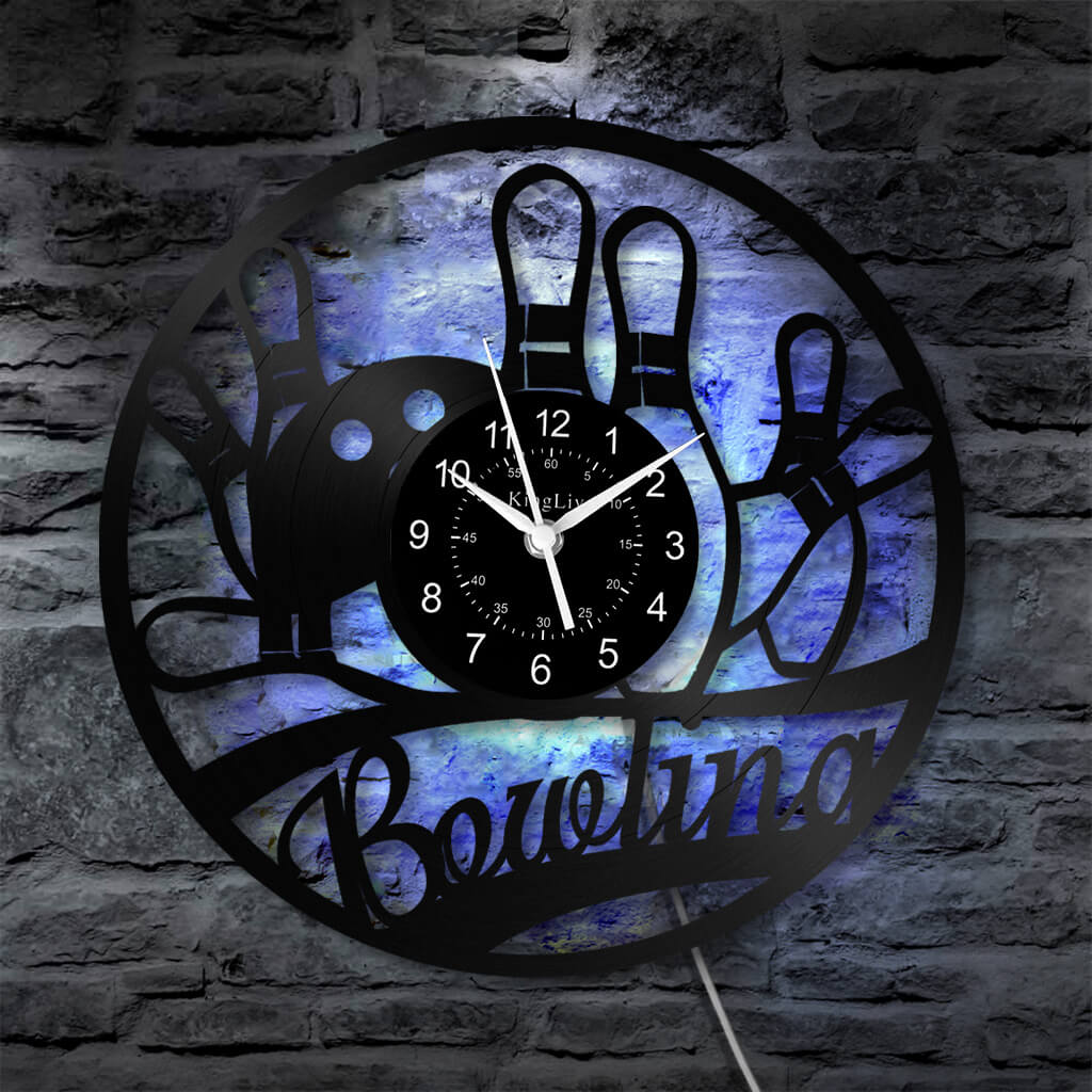 LED Vinyl Wall Clock | Bowling | 12'' | 0244WPB