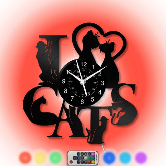 Vinyl Wall Clock | Cat | 12''