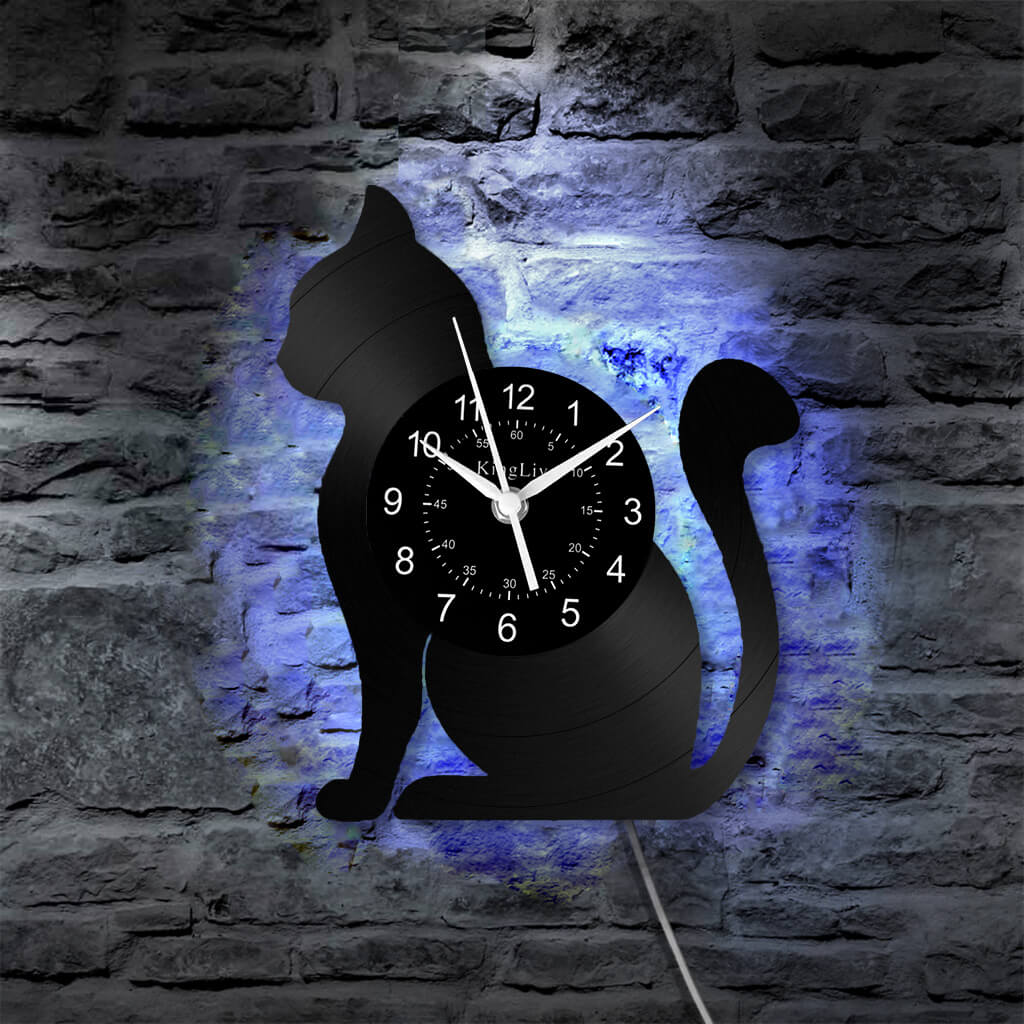 Vinyl Wall Clock | Cat | 12''