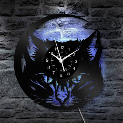 LED Vinyl Wall Clock | Cat | 12'' | 0138WPB